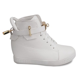 Sneakers con zeppa 1786 bianche bianca