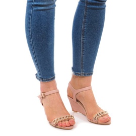 Sandali con zeppa 188-31 Rosa