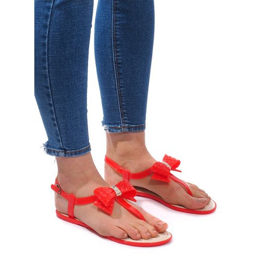 Sandali Decorati con Fiocco 911 Rosso