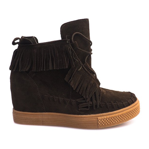 Sneakers Con Zeppa Con Frange Boho F3 Verde