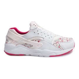 Sneakers Sportive Con Fiori 613 Bianche bianco