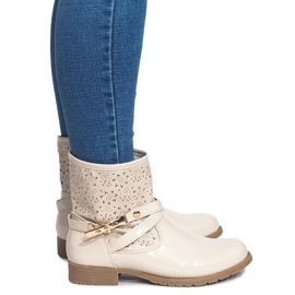 Stivali traforati Galosce laccate ZH650 Beige