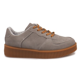 Stivali Creepers sulla piattaforma grigia HBK1015 grigio