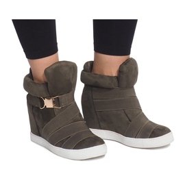 Sneakers con zeppa 6671-Y Verde