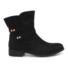 Stivaletti in pelle scamosciata Stivali Jodhpur SG803 Nero