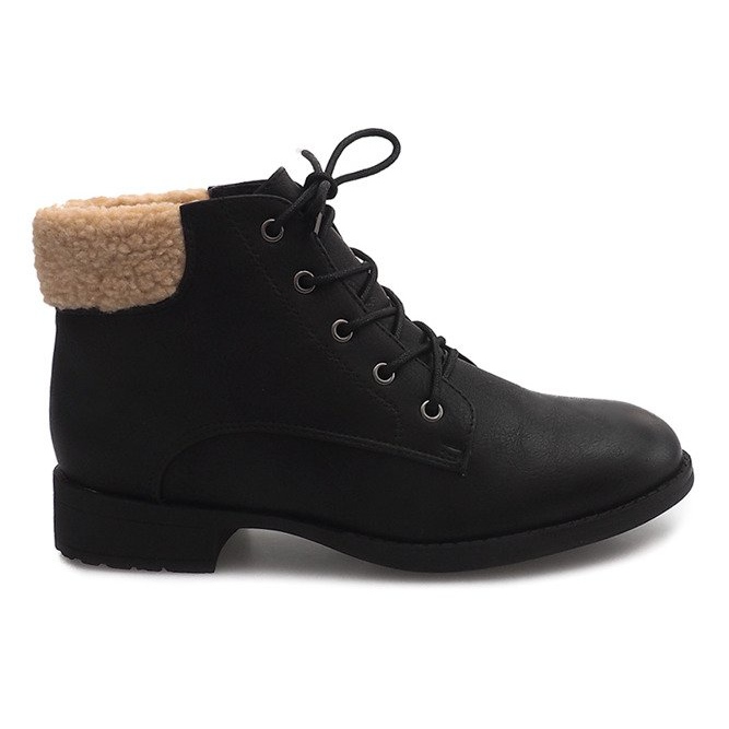 Stivali caldi Stivali Jodhpur Fur PD-15 Nero