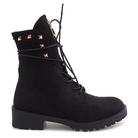 Trappers decorati in camoscio H99-17 Nero