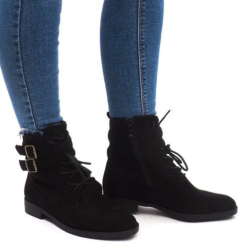 Stivaletti caldi Stivali Jodhpur H7187 Nero