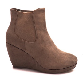 Stivali caldi con zeppa 90-P2F Khaki multicolore cachi