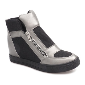 Sneakers con zeppa TL020-3 nero grigio