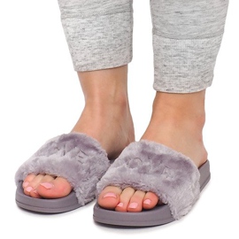 Pantofole Con Pelliccia Love HN02-9 Grigie grigio