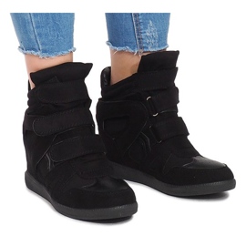 Sneakers con zeppa BZ8386 Nere nero