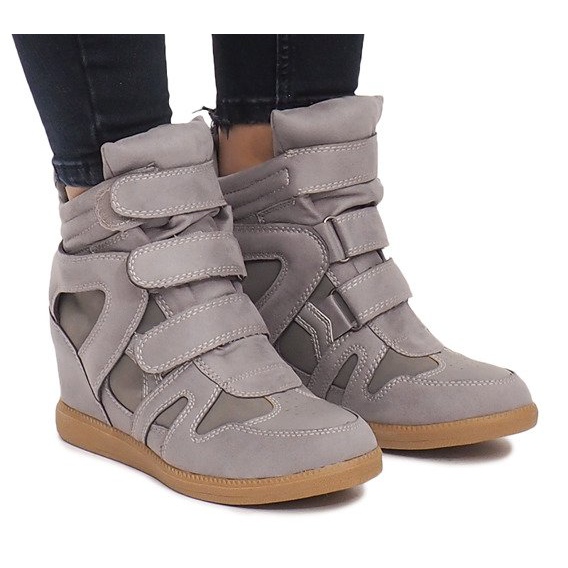 Sneakers con zeppa BZ8386 Grigie grigio