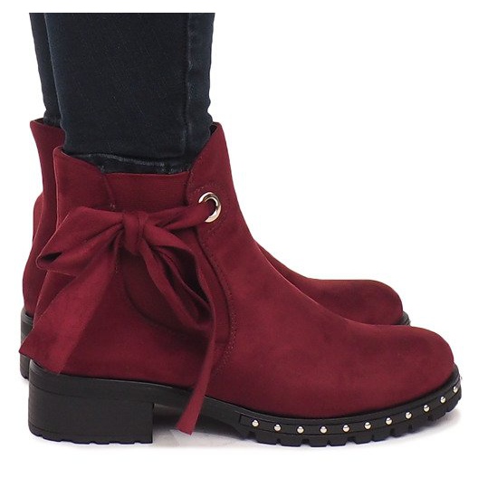 Stivali in pelle scamosciata DR1798-64 Borgogna rosso
