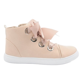 Stivali e fiocchi in camoscio TL0147 Beige