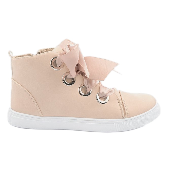 Stivali e fiocchi in camoscio TL0147 Beige