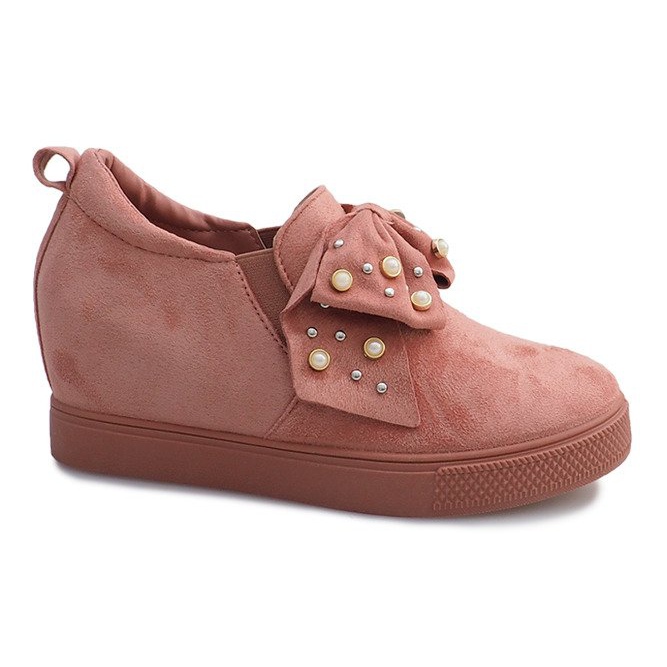 Sneakers rosa con zeppa 6186