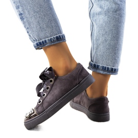 Sneakers riccamente decorate 6192 grigie grigio