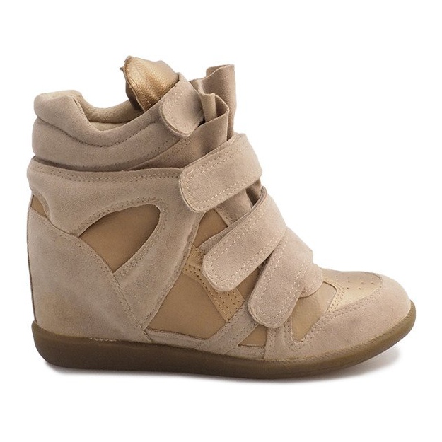 Sneakers con zeppa R9686 Beige