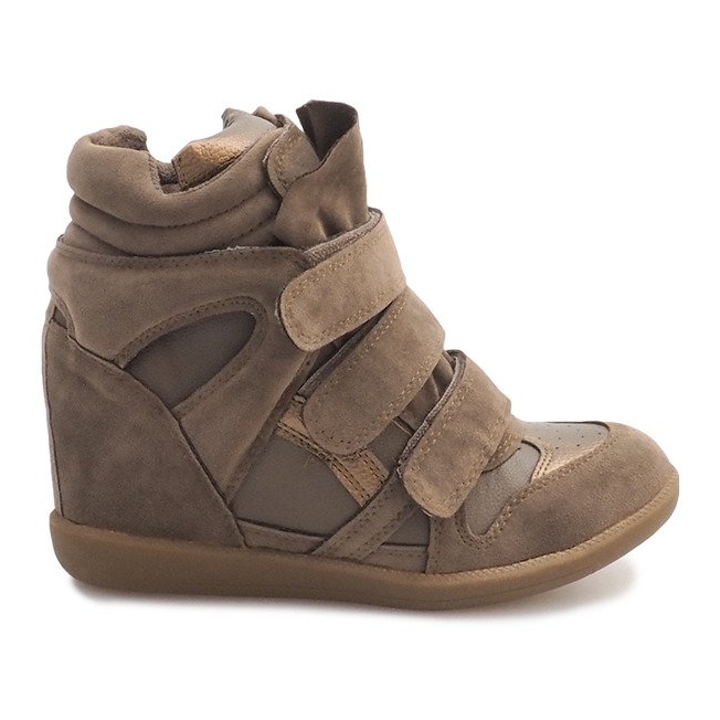 Sneakers con zeppa R9686 Cachi multicolore verde