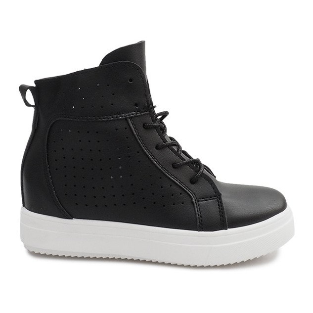 Sneakers con zeppa traforata NB53P Nero