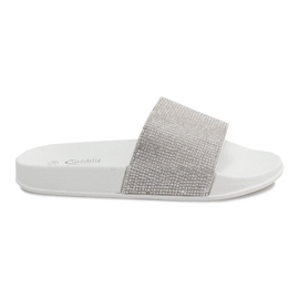 Pantofole Lucide Con Paillettes SL-32 Bianco grigio