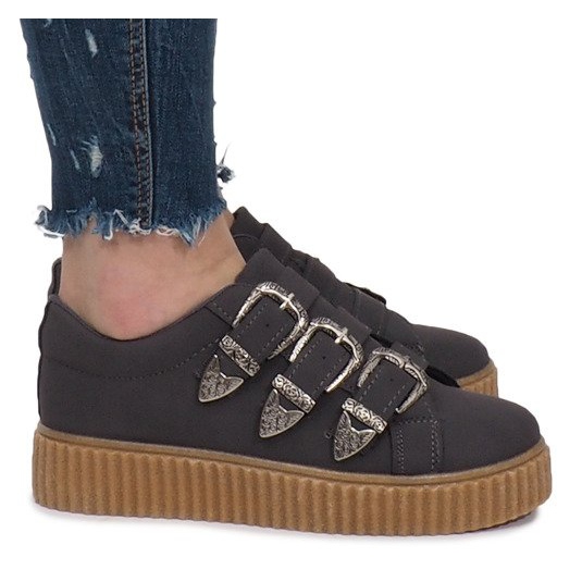 Sneakers grigie sulla piattaforma Creepersy Candice grigio