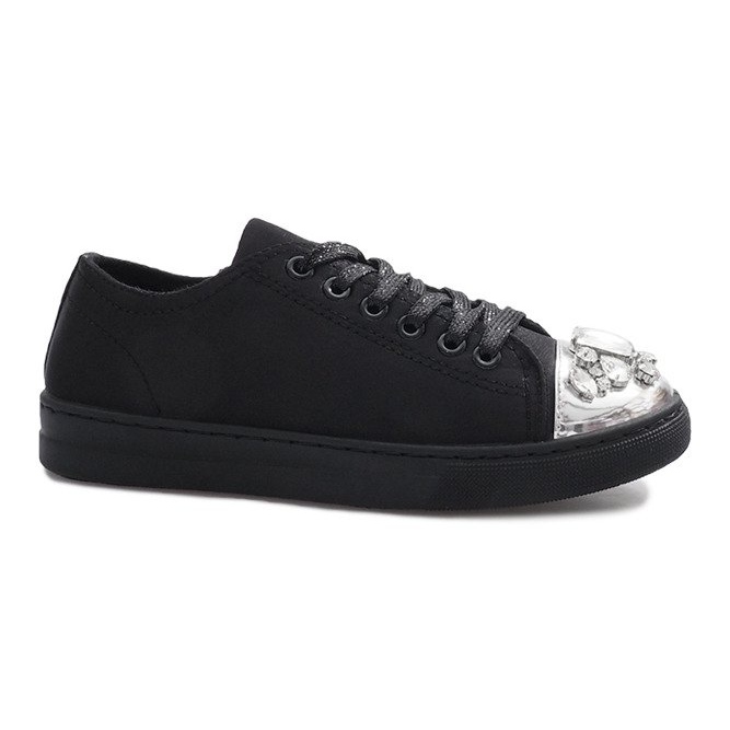 Sneakers decorate con diamanti neri nero