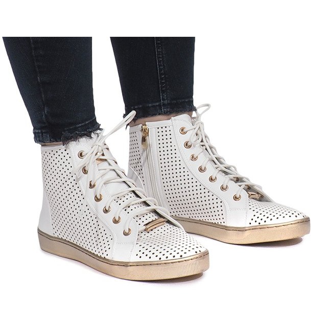 Sneaker Maud bianche traforate bianca
