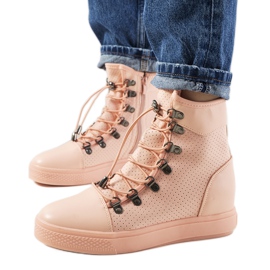 Sneakers rosa traforate sulla zeppa Mathilde