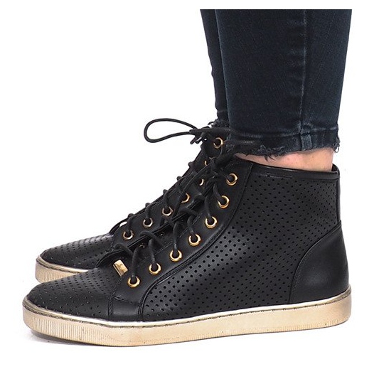 Sneakers Maud nere traforate nero