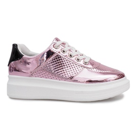 Sneakers traforate laccate rosa Adele nero