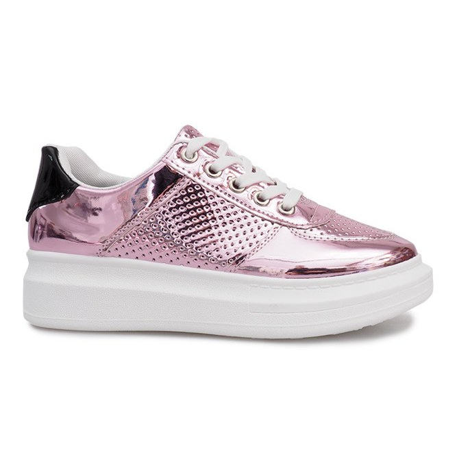 Sneakers traforate laccate rosa Adele nero