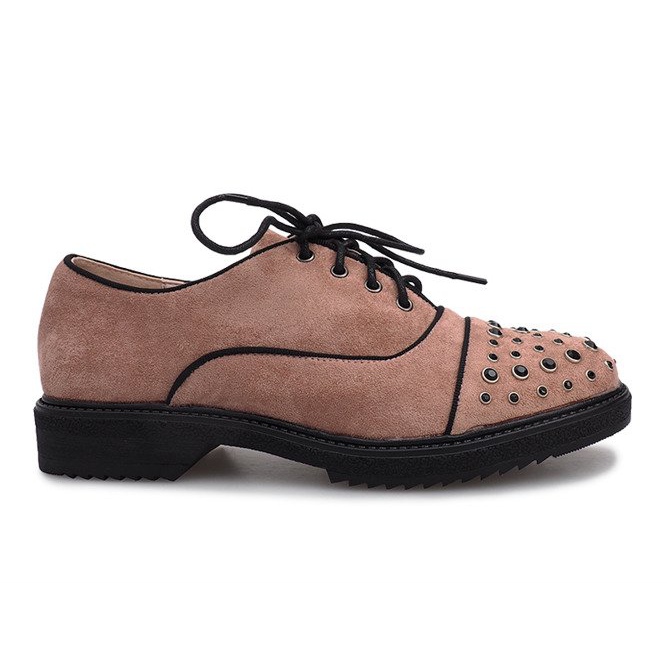 Scarpe brogue rosa con borchie Raymonde