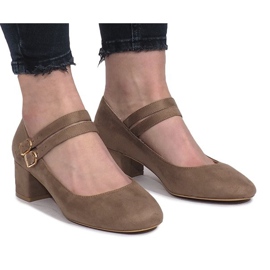 Décolleté beige sul palo Tamara