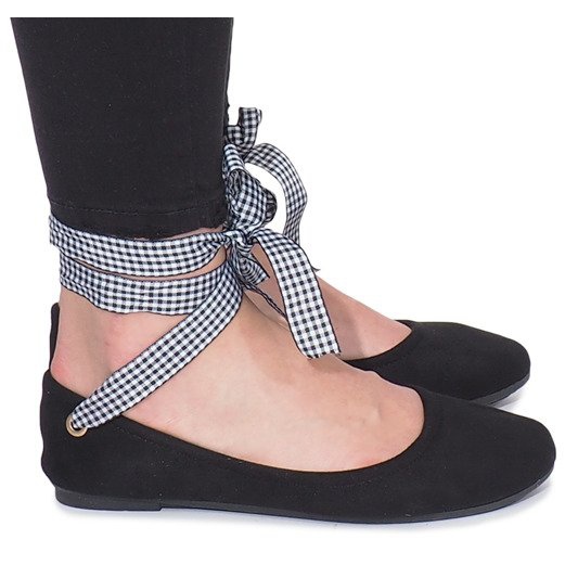 Ballerine nere con fiocco di Acro nero