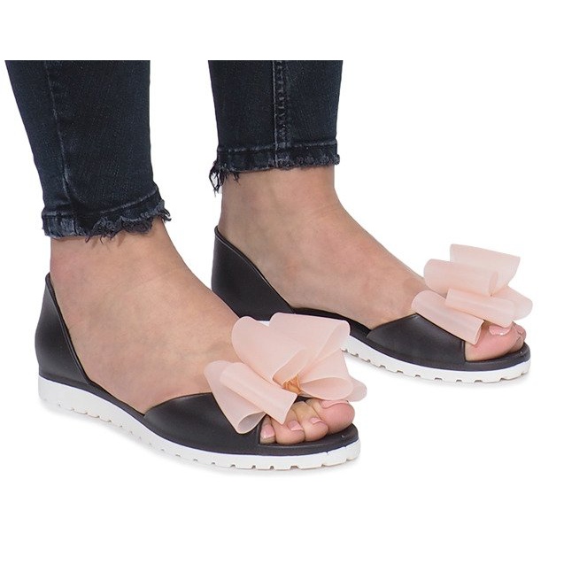 Sandali Meliski Flower City neri nero