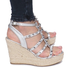 Sandali con zeppa argento Espadrillas Mood grigio