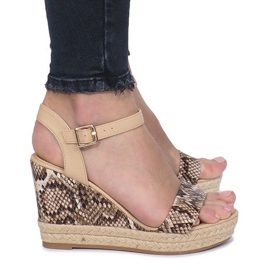 Sandali con zeppa beige Espadrillas Busy