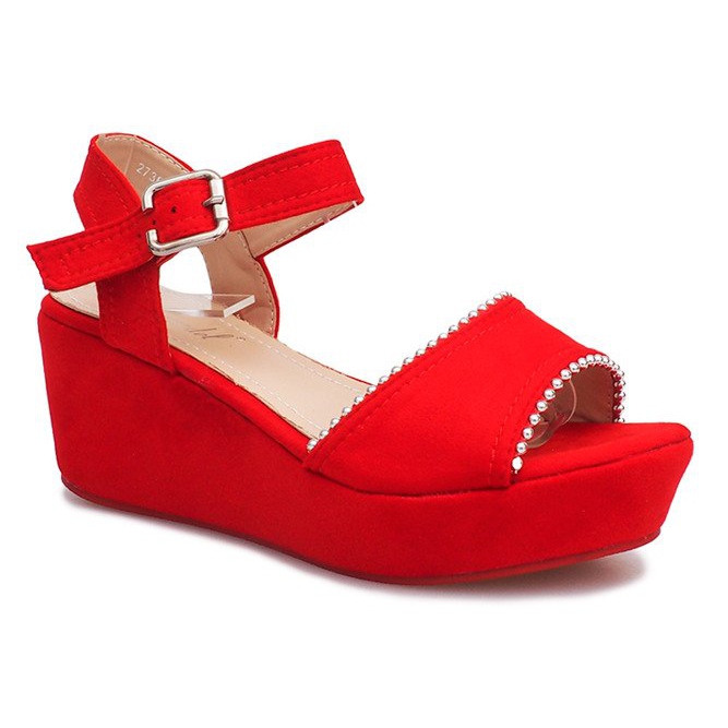 Sandali con zeppa rosso Laguna