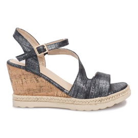 Sandali con zeppa neri di Suede nero