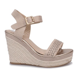Sandali con zeppa beige Move On