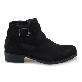 Stivali tacco alto in camoscio nero Y-002