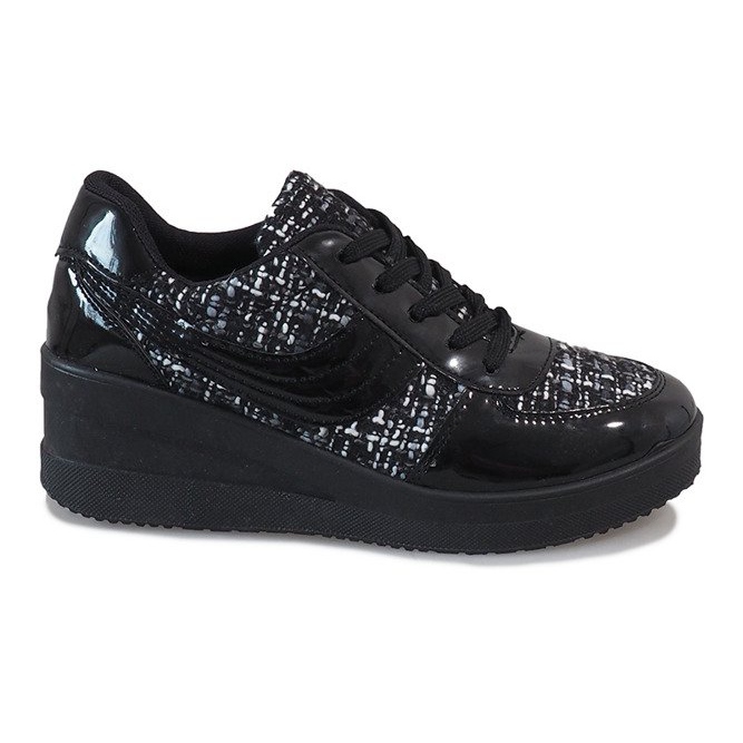 Sneakers nere sulla zeppa BKA-113 nero