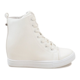 Sneakers bianche sulla zeppa DD476-2 bianco