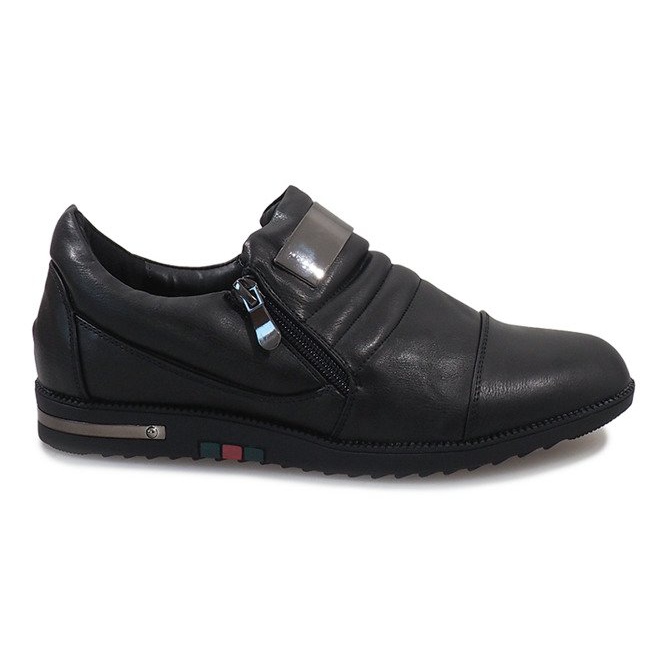Scarpe basse nere con cerniera H034 nero