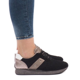 Sneakers sportive nere con rete 5510-1 nero