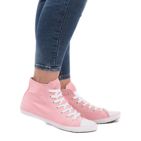 Sneakers alte in tessuto rosa 7-1017