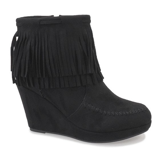 Stivaletti in camoscio nero boho LM-653