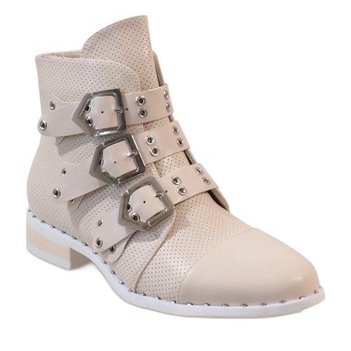 Stivali beige con fibbie 7161-PA